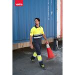 tweekleurige polo met vogeloogjes maten s-3xl