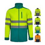 tweekleurig softshell jack maten s-3xl