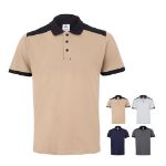 tweekleurige stretch piqué polo maten xs-3xl
