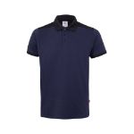 tweekleurige stretch piqué polo maten xs-3xl - blauw