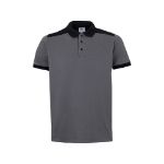 tweekleurige stretch piqué polo maten xs-3xl - grijs