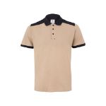 tweekleurige stretch piqué polo maten xs-3xl - beige