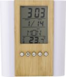 bamboe pennenhouder met klok hassan