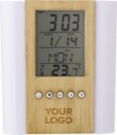 bamboe pennenhouder met klok hassan