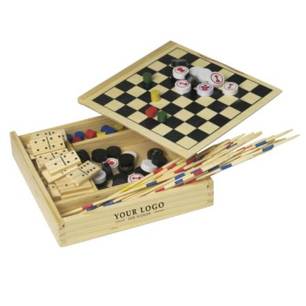 houten 5-in-1 spellenset cherie