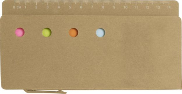 kartonnen memoblaadjeshouder met liniaal riva