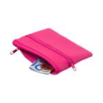 portemonnee callen met rits en sleutelhanger. - fuchsia