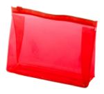 transparante make-up tas van pvc, met rits. - rood