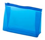 transparante make-up tas van pvc, met rits. - blauw