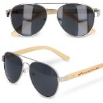 aviator zonnebril met bamboe poten