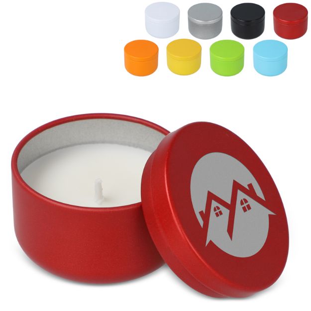 asana plantaardige kaars in gerecycled blik