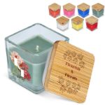 chakra plantaardige kaars in glazen houder