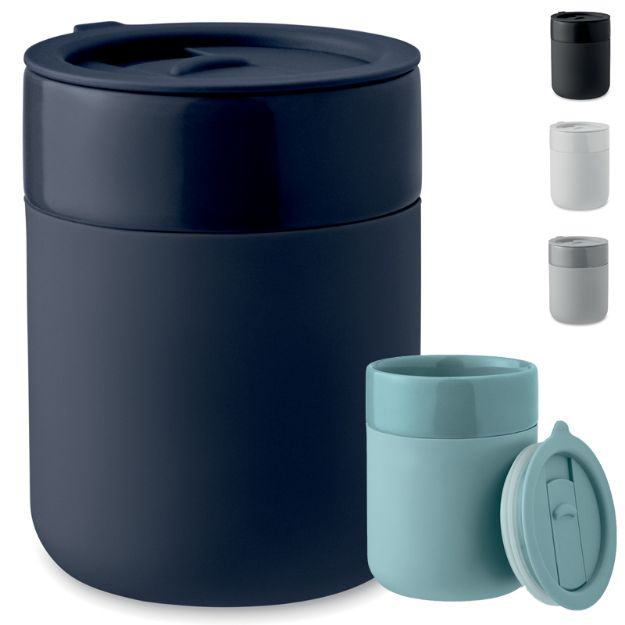 keramische beker met siliconen omhulsel 330 ml