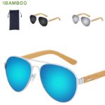 zonnebril met spiegeleffect en zakje gunok