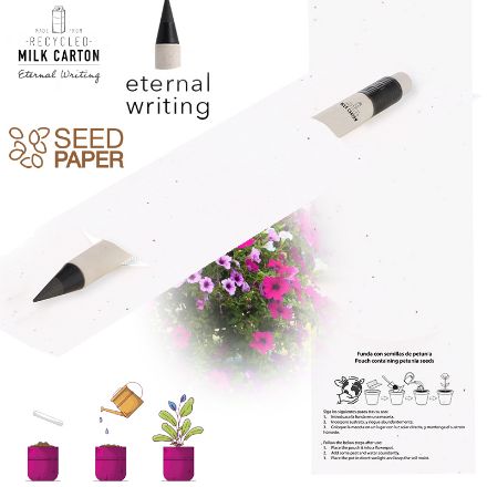 inktloze pen met kaartje van zaadpapier stauton