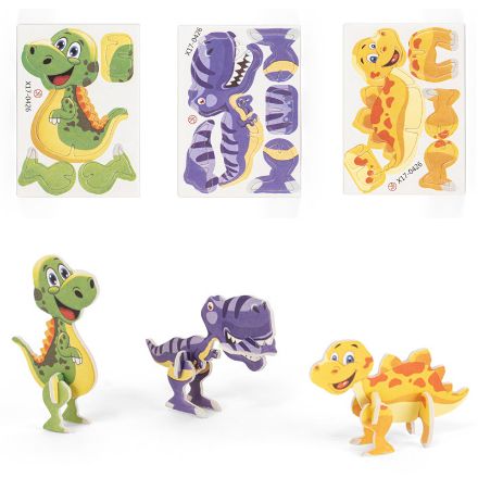 3d-puzzel in papier-eva in de vorm van dinausaurus