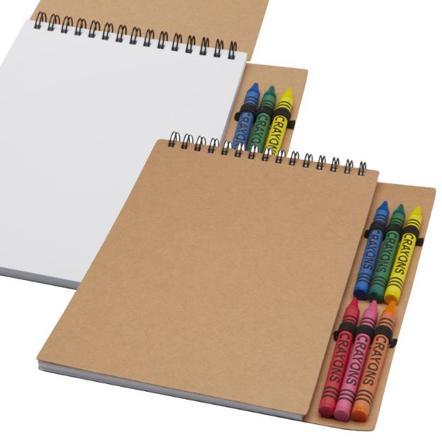 doodle a5 spiraal notitieboekje met waskrijtset