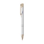 ebony recycled aluminium rose gold pen blauwe inkt - wit