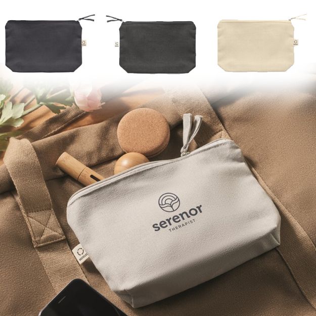 toilettas van recycled katoen en polyester