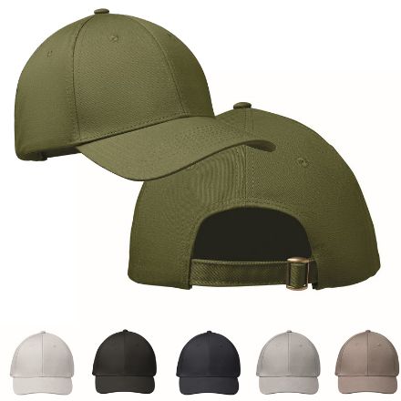 6 panelen katoenen baseballpet met gesp