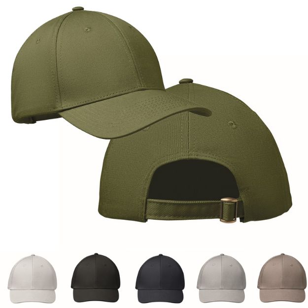 6 panelen katoenen baseballpet met gesp