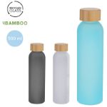 drinkfles recycled glas en bamboe tistak 500 ml