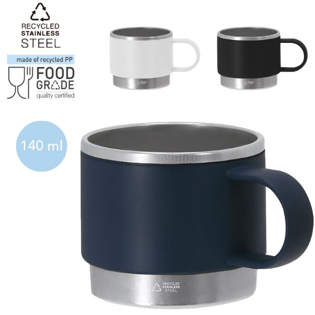 mok van recycled roetsvrij staal blakent 140 ml
