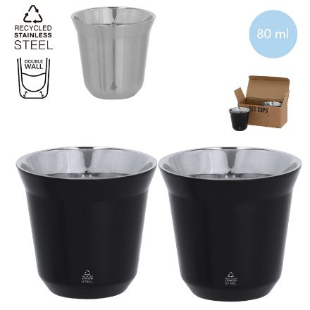 thermosbeker set kodet recycled rvs 80 ml