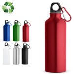 recycleerde aluminium fles met karabijnhaak 530 ml
