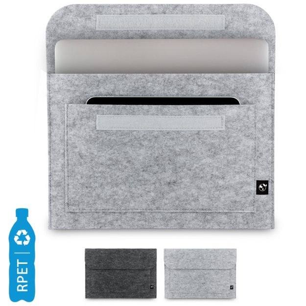 laptoptas van gerecycled vilt