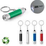 recycled aluminium sleutelhanger met led licht