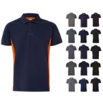 tweekleurige piqué polo maten xs-3xl 180 gr/m2
