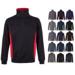 tweekleurig sweatshirt van badstof maten xs-3xl