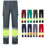 tweekleurige broek van keperstof maten s-3xl
