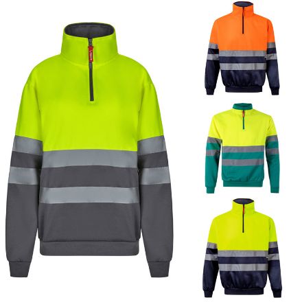 tweekleurig sweatshirt (300g/m2) fleece maat s-3xl