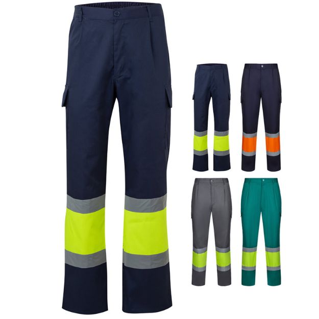 tweekleurige broek keperstof 190 gr maat s-3xl