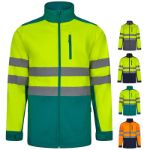 tweekleurig softshell jack maten s-3xl