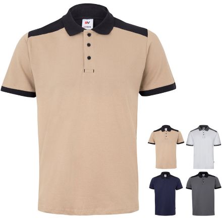 tweekleurige stretch piqué polo maten xs-3xl