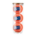 tube met gekleurde tennisballen