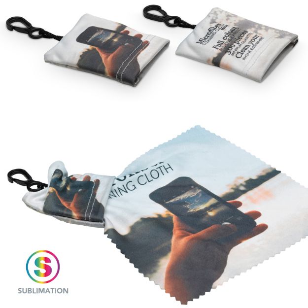 sleutelhanger microvezel schoonmaakdoekje