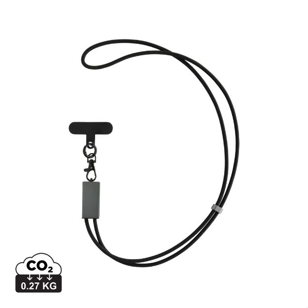 terra gerecycled pet telefoon lanyard 60w oplader