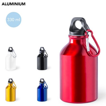 aluminium bidon met karabijnhaak 330 ml