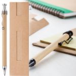 balpen met hoesje van recycled papier blauwe inkt