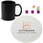 ronde onderzetter van zaadpapier