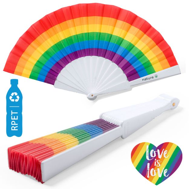 waaier rupaul rpet polyester. regenboog.