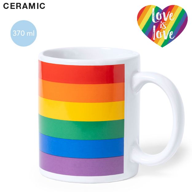 regenboog keramische mok mercurik 370 ml