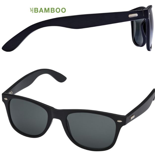 arlo bamboe zonnebril met zwarte coating