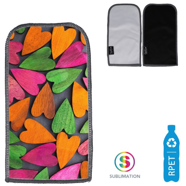 r-pet microvezel brillenetui sublimatie custom