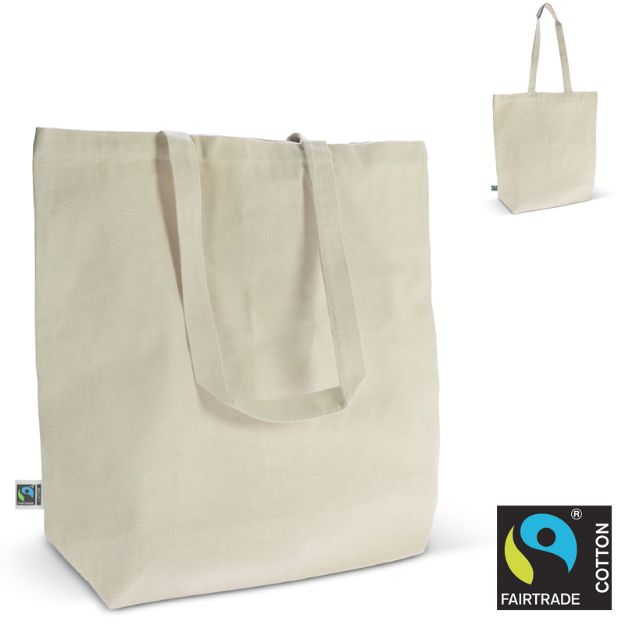 fairtrade katoenen tas ecru 270g/m2 42x12x43 cm
