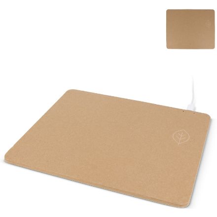 muismat met draadloze oplader van recycled papier